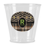 Moroccan Mosaic & Plaid Plastic Shot Glass (Personalized)