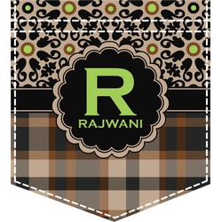 Moroccan Mosaic & Plaid Iron On Faux Pocket (Personalized)
