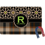 Moroccan Mosaic & Plaid Rectangular Fridge Magnet (Personalized)