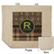 Moroccan Mosaic & Plaid Reusable Cotton Grocery Bag - Front & Back View