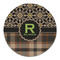 Moroccan Mosaic & Plaid Round Linen Placemats - FRONT (Double Sided)