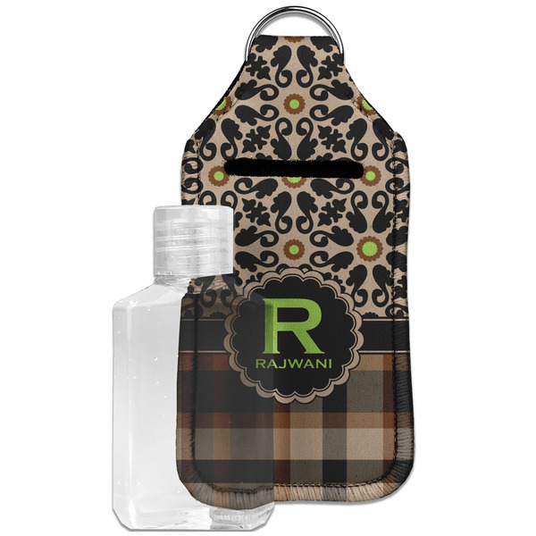 Custom Moroccan Mosaic & Plaid Hand Sanitizer & Keychain Holder - Large (Personalized)