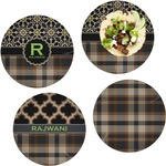 Moroccan Mosaic & Plaid Set of 4 Glass Lunch / Dinner Plate 10" (Personalized)