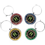 Moroccan Mosaic & Plaid Wine Charms (Set of 4) (Personalized)