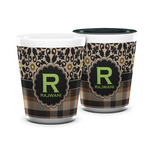 Moroccan Mosaic & Plaid Ceramic Shot Glass - 1.5 oz (Personalized)