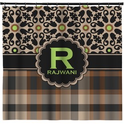 Moroccan Mosaic & Plaid Shower Curtain - 71" x 74" (Personalized)