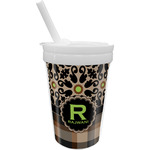 Moroccan Mosaic & Plaid Sippy Cup with Straw (Personalized)