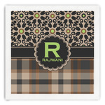 Moroccan Mosaic & Plaid Paper Dinner Napkins (Personalized)