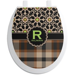 Moroccan Mosaic & Plaid Toilet Seat Decal (Personalized)