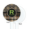 Moroccan Mosaic & Plaid White Plastic 5.5" Stir Stick - Single Sided - Round - Front & Back