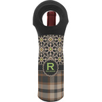 Moroccan Mosaic & Plaid Wine Tote Bag (Personalized)