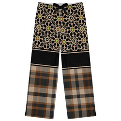 Moroccan Mosaic & Plaid Womens Pajama Pants - 2XL