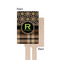 Moroccan Mosaic & Plaid Wooden 6.25" Stir Stick - Rectangular - Single - Front & Back