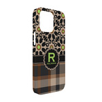 Moroccan Mosaic & Plaid iPhone Case - Plastic - iPhone 13 (Personalized)