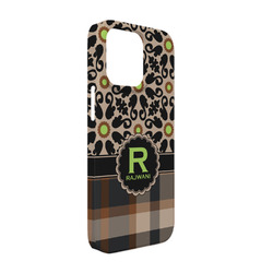 Moroccan Mosaic & Plaid iPhone Case - Plastic - iPhone 13 Pro (Personalized)