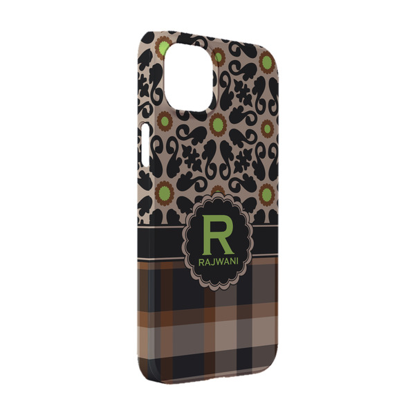 Custom Moroccan Mosaic & Plaid iPhone Case - Plastic - iPhone 14 (Personalized)