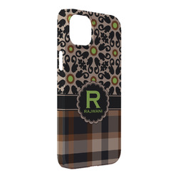 Moroccan Mosaic & Plaid iPhone Case - Plastic - iPhone 14 Plus (Personalized)