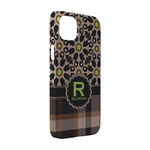 Moroccan Mosaic & Plaid iPhone Case - Plastic - iPhone 14 Pro (Personalized)