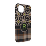 Moroccan Mosaic & Plaid iPhone Case - Rubber Lined - iPhone 14 (Personalized)