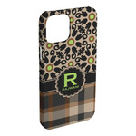 Moroccan Mosaic & Plaid iPhone Case - Plastic - iPhone 15 Plus (Personalized)