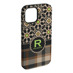 Moroccan Mosaic & Plaid iPhone Case - Rubber Lined (Personalized)