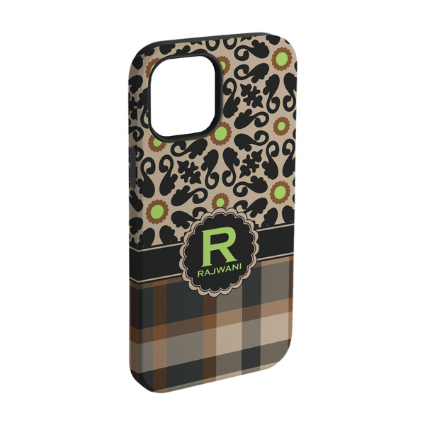 Custom Moroccan Mosaic & Plaid iPhone Case - Rubber Lined - iPhone 15 (Personalized)