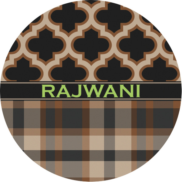 Custom Moroccan & Plaid Multipurpose Round Labels - 1" (Personalized)