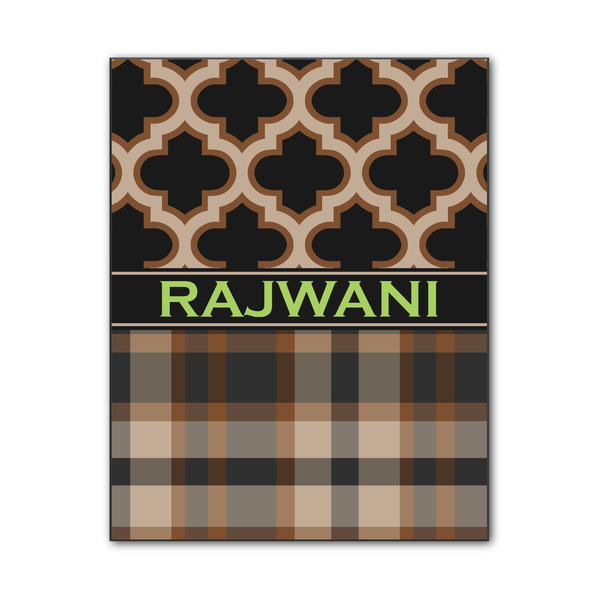 Custom Moroccan & Plaid Wood Print - 11x14 (Personalized)