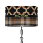 Moroccan & Plaid 12" Drum Lamp Shade - Poly-film (Personalized)