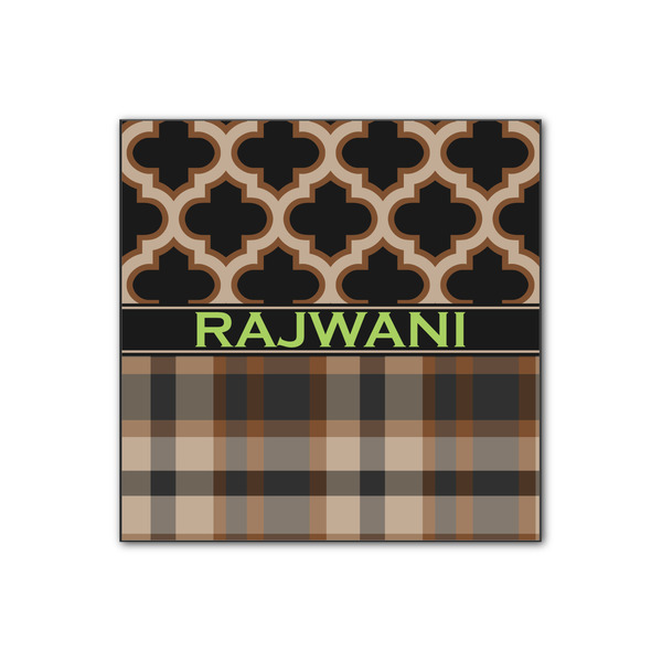 Custom Moroccan & Plaid Wood Print - 12x12 (Personalized)