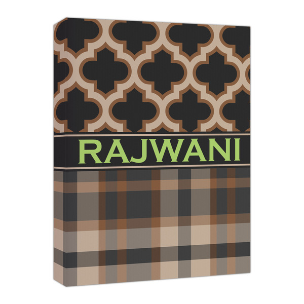 Custom Moroccan & Plaid Canvas Print - 16x20 (Personalized)