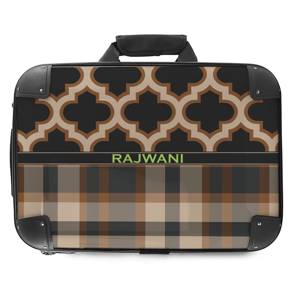 Custom Moroccan & Plaid Hard Shell Briefcase - 18" (Personalized)