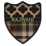 Moroccan & Plaid Iron On Shield Patch B w/ Name or Text