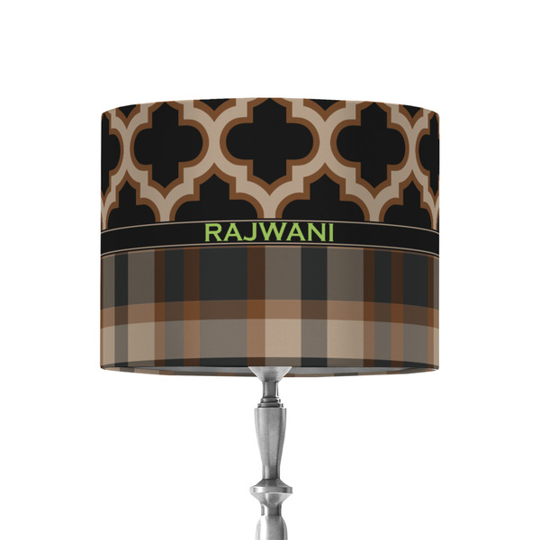 Custom Moroccan & Plaid 8" Drum Lamp Shade - Fabric (Personalized)