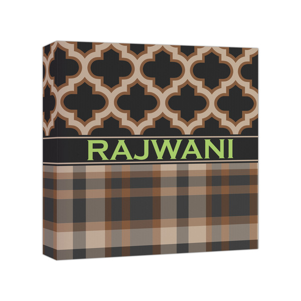 Custom Moroccan & Plaid Canvas Print - 8x8 (Personalized)