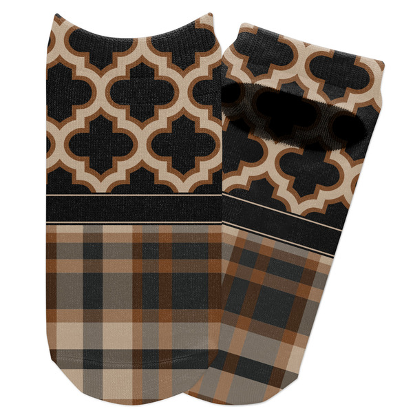 Custom Moroccan & Plaid Adult Ankle Socks