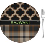 Moroccan & Plaid 8" Glass Appetizer / Dessert Plates - Single or Set (Personalized)