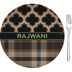 Moroccan & Plaid Glass Appetizer / Dessert Plate 8" (Personalized)