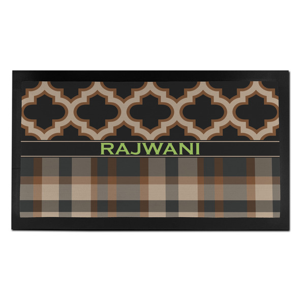 Custom Moroccan & Plaid Bar Mat - Small (Personalized)