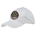 Moroccan & Plaid Baseball Cap - White (Personalized)