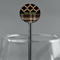 Moroccan & Plaid Black Plastic 5.5" Stir Stick - Round - Main