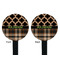 Moroccan & Plaid Black Plastic 7" Stir Stick - Double Sided - Round - Front & Back