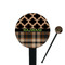 Moroccan & Plaid Black Plastic 7" Stir Stick - Round - Closeup