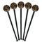 Moroccan & Plaid Black Plastic 7" Stir Stick - Round - Fan View