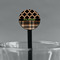 Moroccan & Plaid Black Plastic 7" Stir Stick - Round - Main