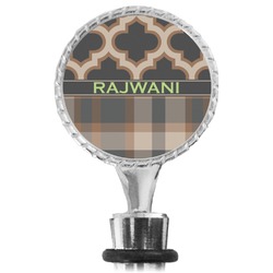 Moroccan & Plaid Wine Bottle Stopper (Personalized)
