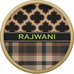 Moroccan & Plaid Cabinet Knob - Gold (Personalized)