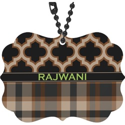 Moroccan & Plaid Rear View Mirror Decor (Personalized)