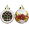 Moroccan & Plaid Ceramic Christmas Ornament - Poinsettias (APPROVAL)