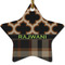 Moroccan & Plaid Ceramic Flat Ornament - Star (Front)